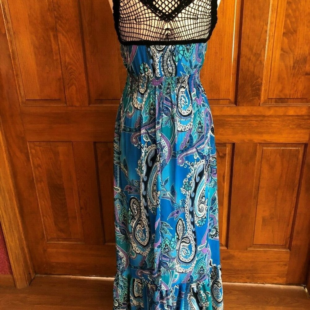 Bisou Bisou Blue Print Maxi Dress